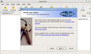 gpg4usb 0.3.2 - First start wizard (Linux)