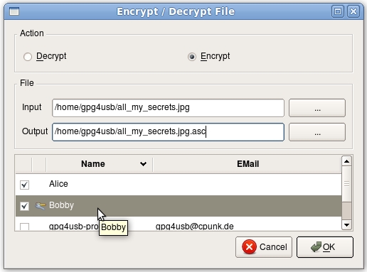 How do you encrypt a file?