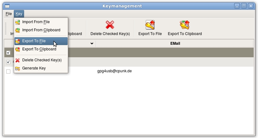 choose export to file