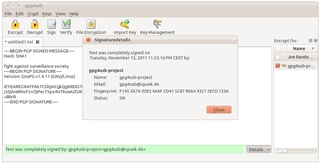 gpg4usb 0.3.1 - Verify details dialog (Linux)